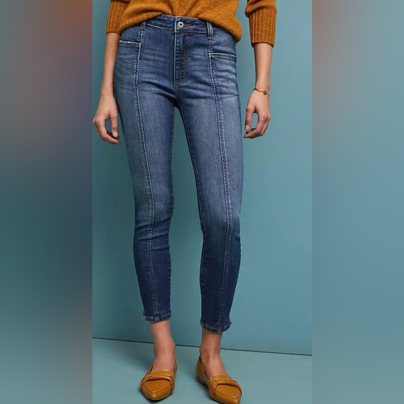 Pilcro and the letterpress|Anthro high rise denim leggings,medium wash jeans••28 - Picture 2 of 16